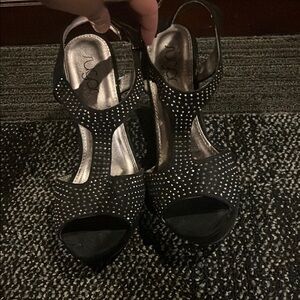 Elegant Black Studded Heels